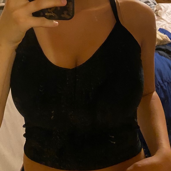 Brandy Melville Black Velvet Tank - Picture 2 of 5